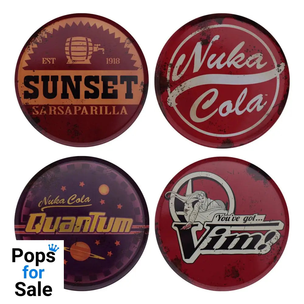 Fallout Coaster 4-Pack Metal Drinks Glasses & Coasters