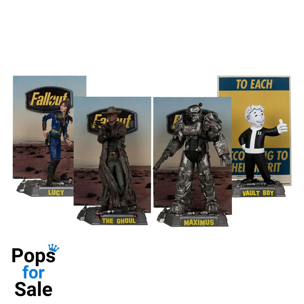 Fallout Movie Maniacs PVC Statue 4-Pack Lucy Maximus The Ghoul & Vault Boy 15 cm Action figures