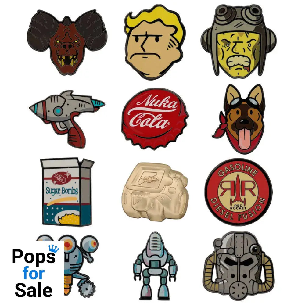 Fallout Mystery Pin Badge CDU Containing 12 Blind Boxes Mystery Pins (CDU of 12 Pins)