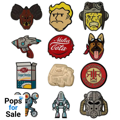 Fallout Mystery Pin Badge CDU Containing 12 Blind Boxes Mystery Pins (CDU of 12 Pins)