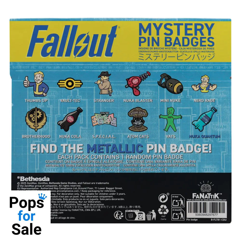 Fallout Mystery Pins Volume 2 Mystery Pins (CDU of 12 Pins)
