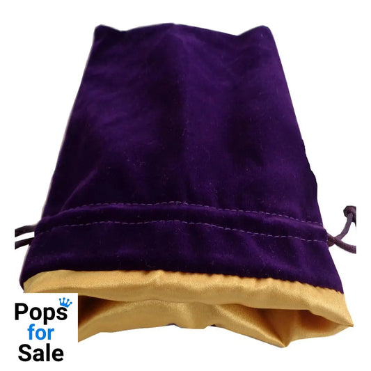 FanRoll Dice Bag Velvet Purple with Golden Satin Large Dice accessories