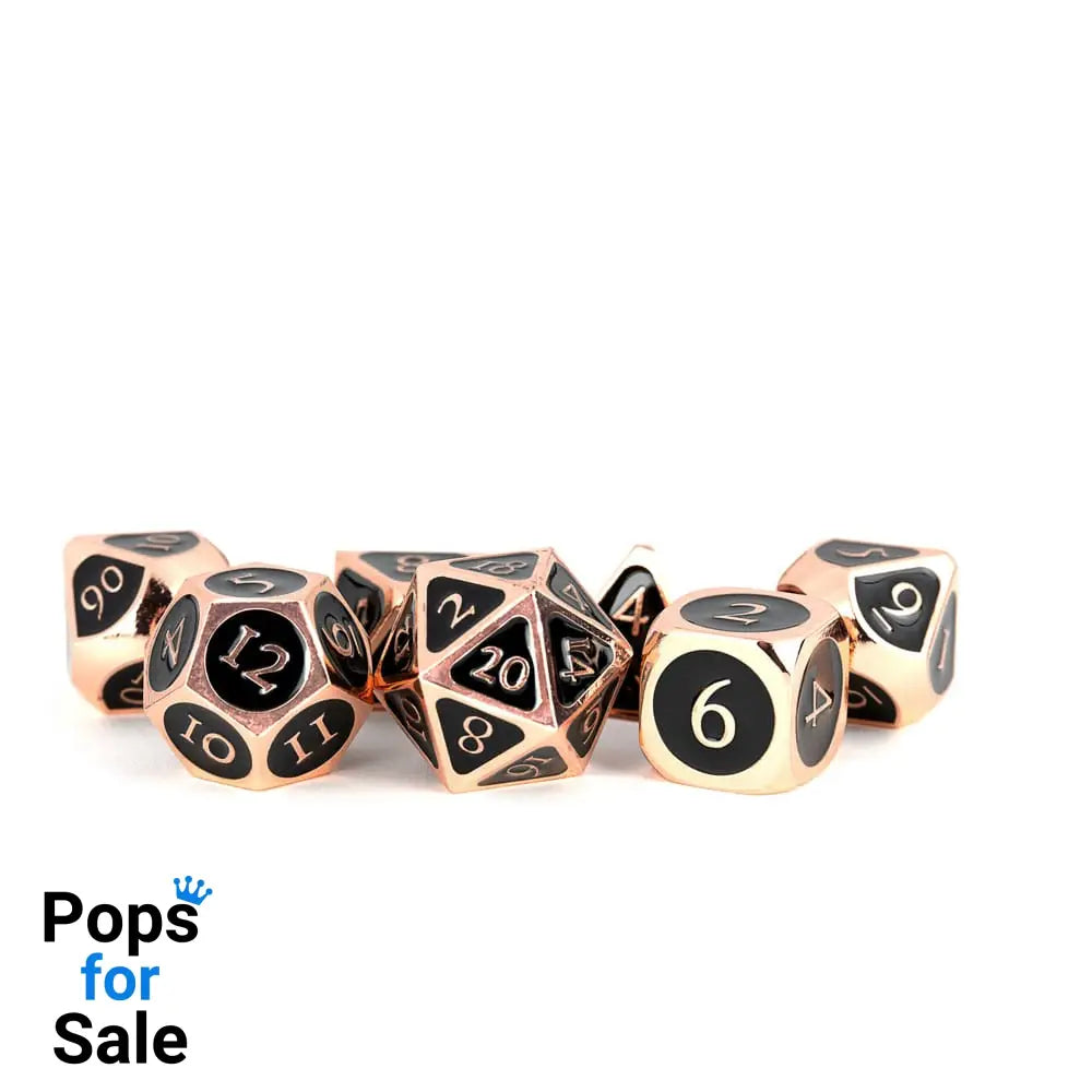 FanRoll Dice Set Antique Copper with Black Enamel (7) Dice