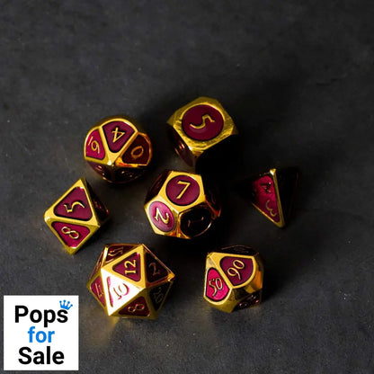 FanRoll  Dice Set Gold with Purple Enamel (7)