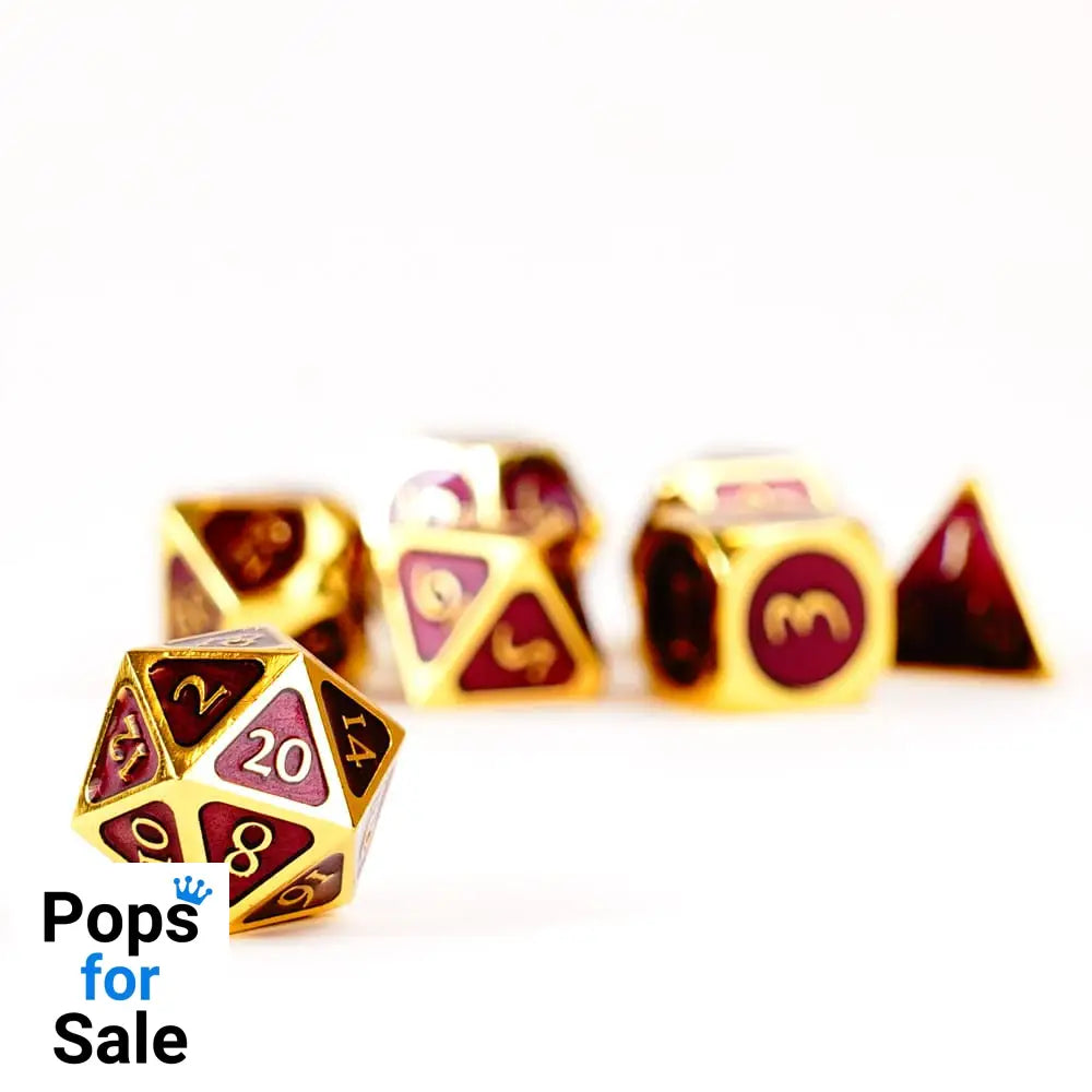 FanRoll  Dice Set Gold with Purple Enamel (7)