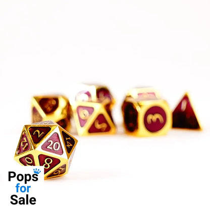 FanRoll  Dice Set Gold with Purple Enamel (7)