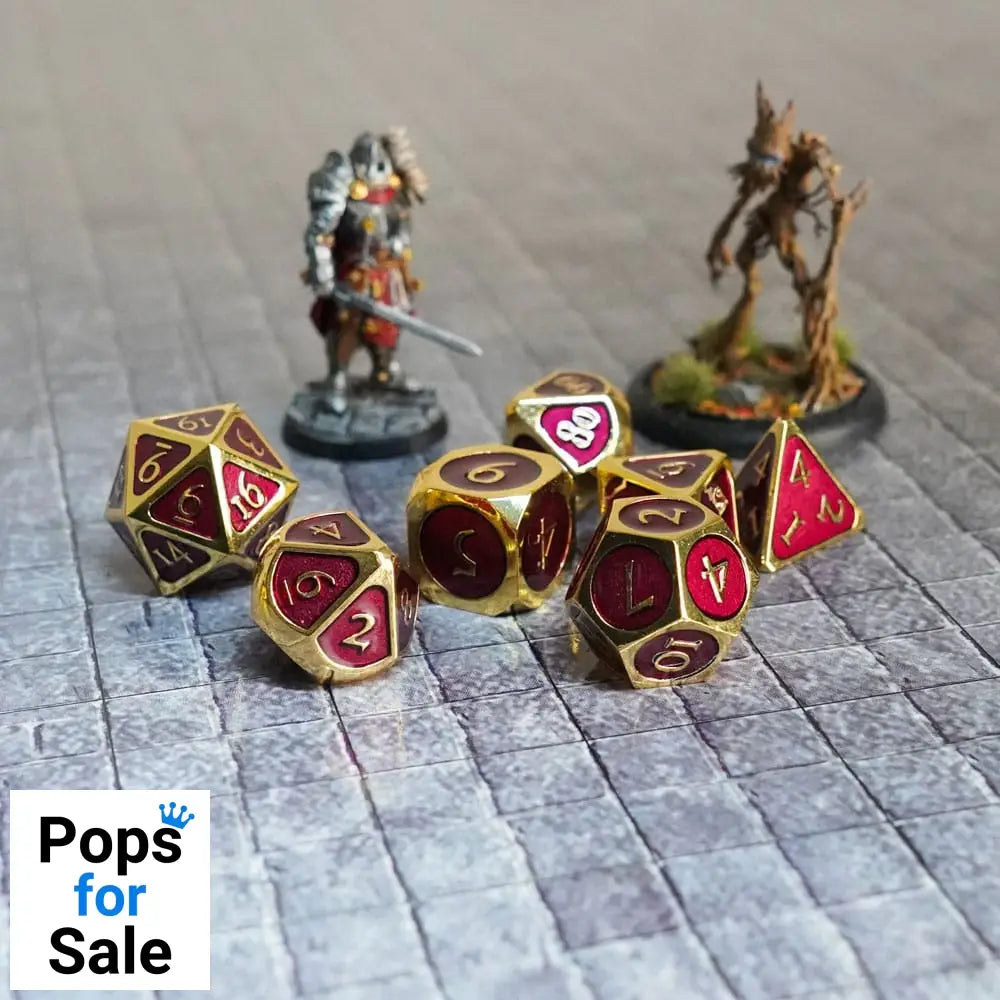 FanRoll  Dice Set Gold with Purple Enamel (7)