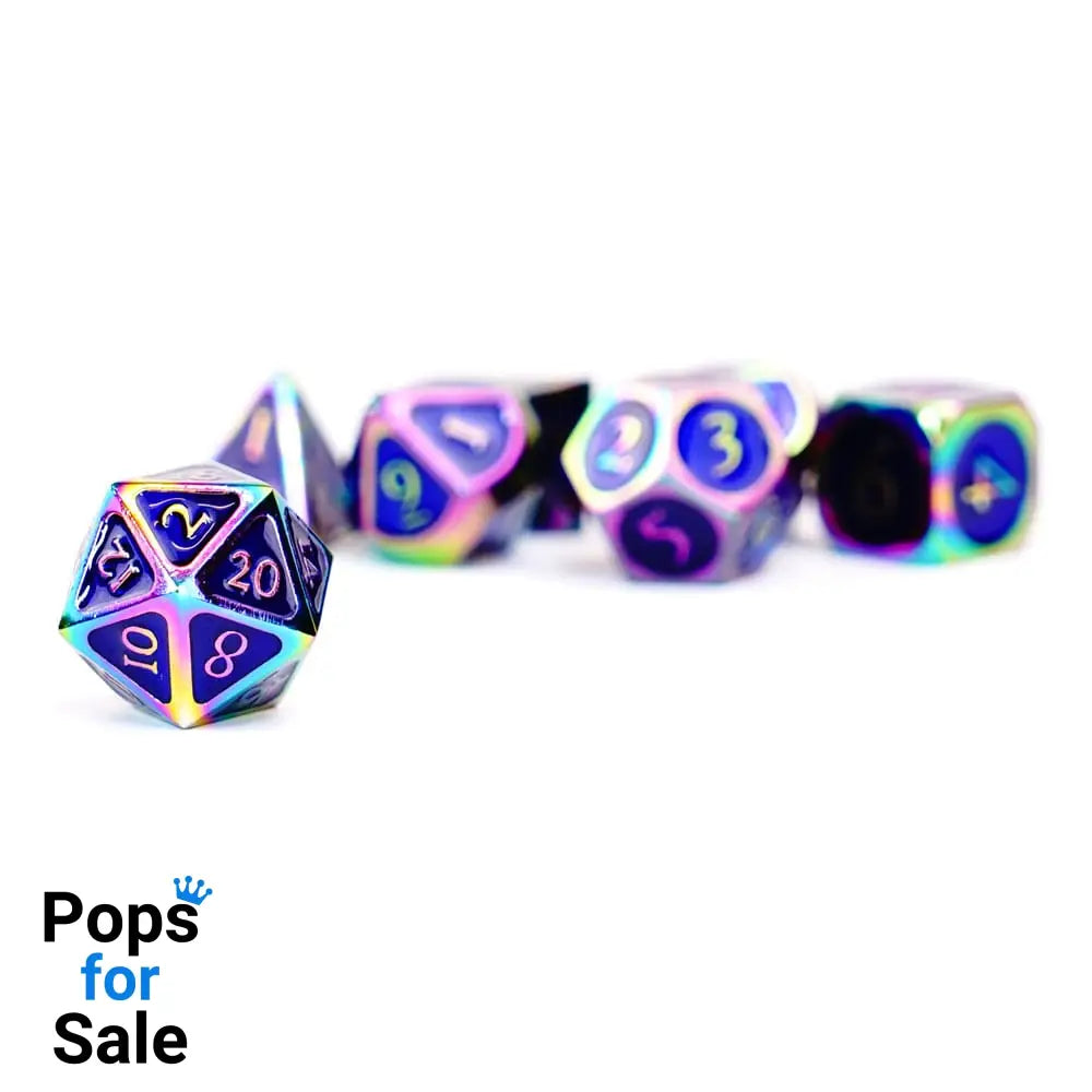 FanRoll  Dice Set Rainbow with Blue Enamel (7)