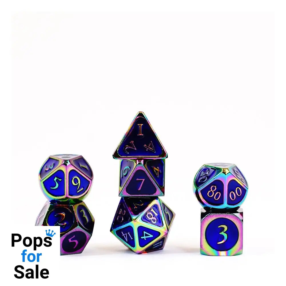 FanRoll  Dice Set Rainbow with Blue Enamel (7)