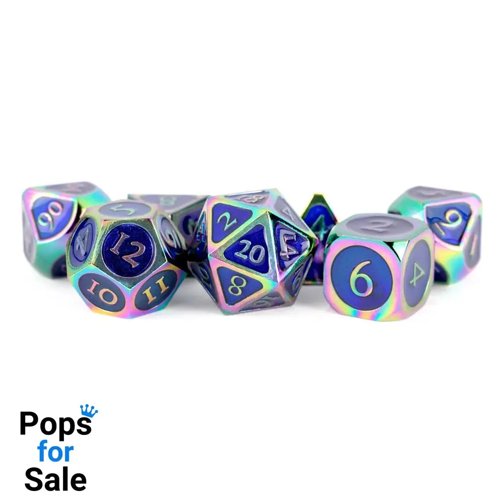 FanRoll  Dice Set Rainbow with Blue Enamel (7)