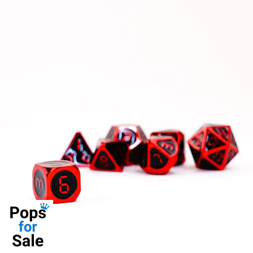 FanRoll  Dice Set Red with Black Enamel (7)