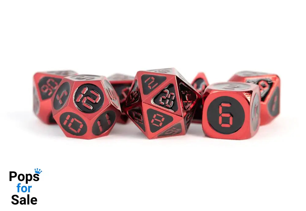 FanRoll  Dice Set Red with Black Enamel (7)