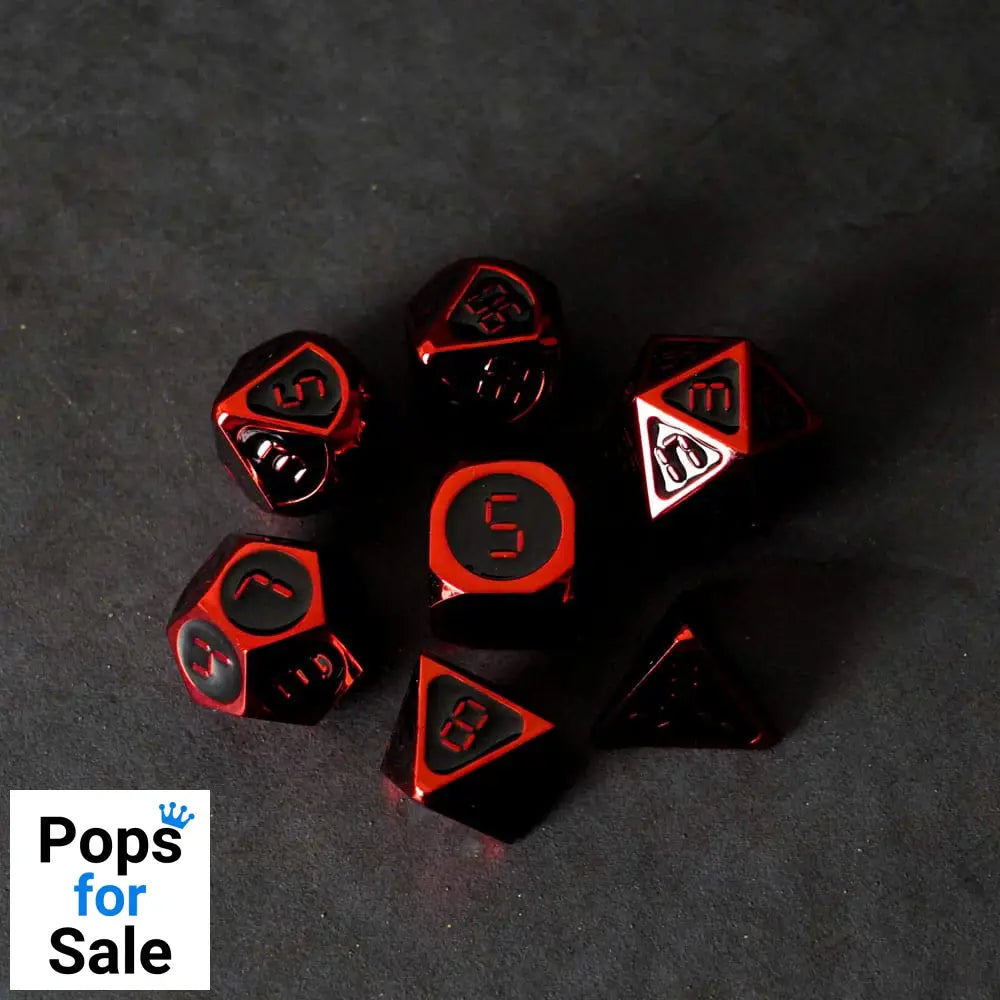 FanRoll  Dice Set Red with Black Enamel (7)