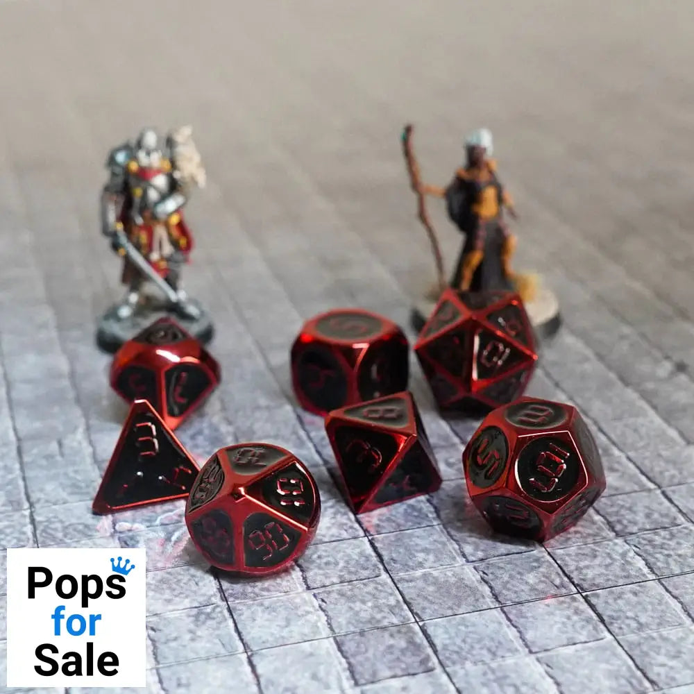 FanRoll  Dice Set Red with Black Enamel (7)