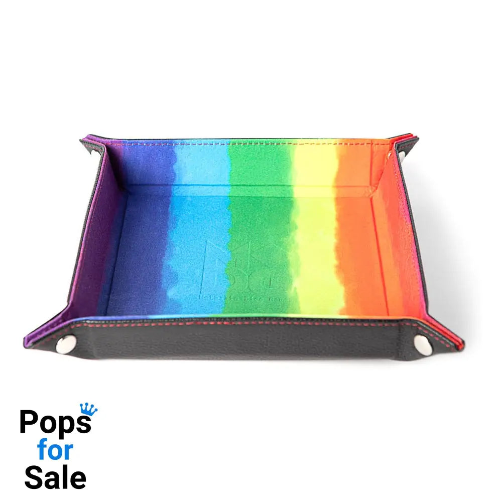 FanRoll Folding Dice Tray Velvet Watercolor Rainbow