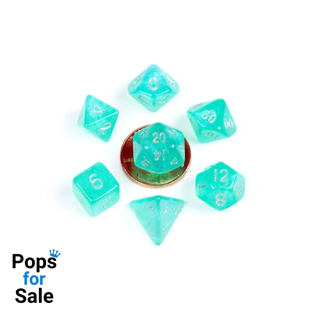 FanRoll Mini Dice Set Stardust Turquoise (7)
