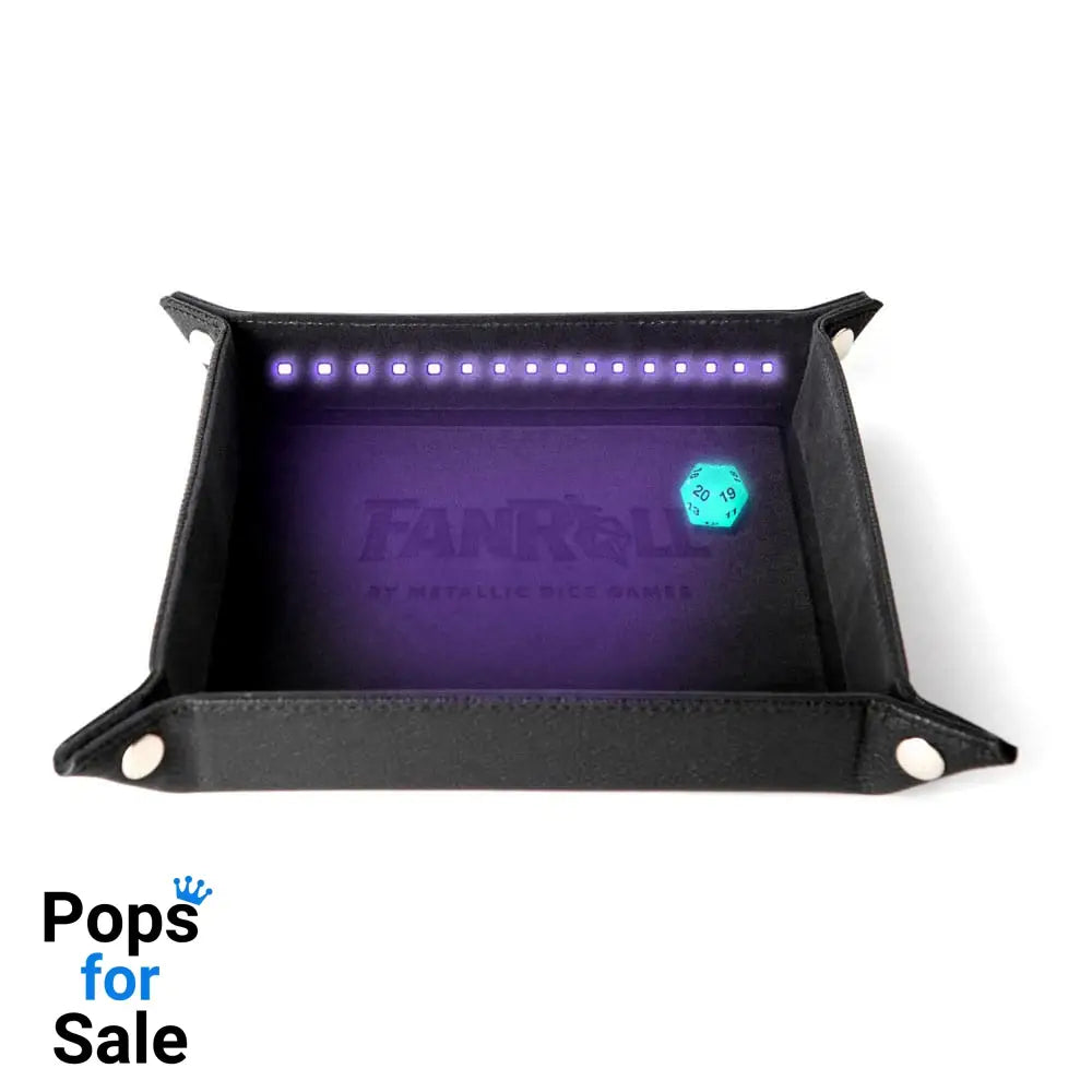 FanRoll Shadowlight Folding Blacklight Dice Tray Black Board games and accessories