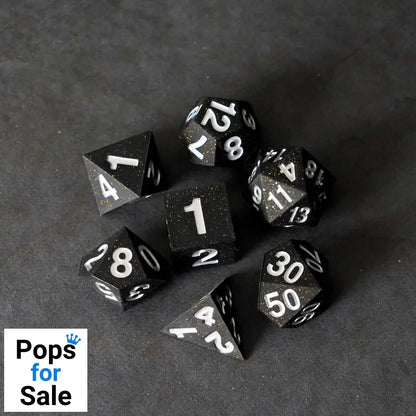 FanRoll Sharp Edge Silicone Dice Set Gold Scatter (7)