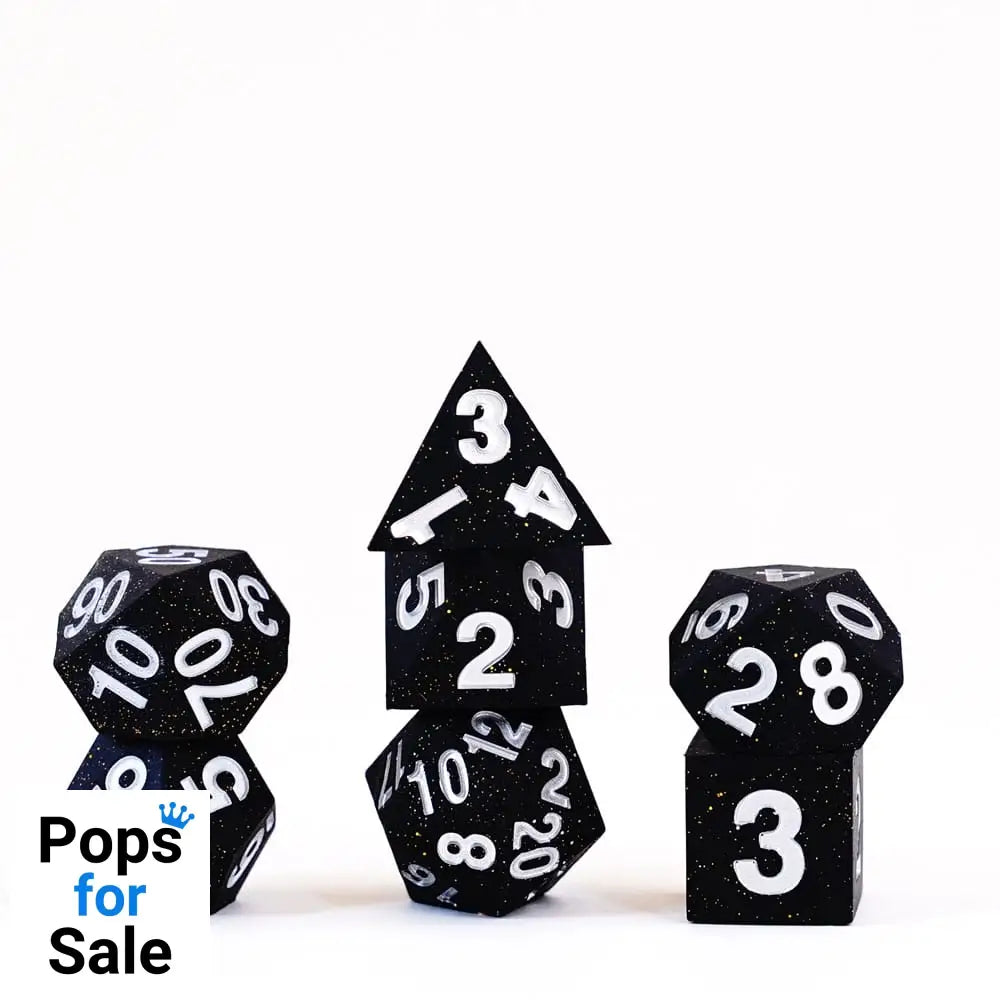 FanRoll Sharp Edge Silicone Dice Set Gold Scatter (7) Dice