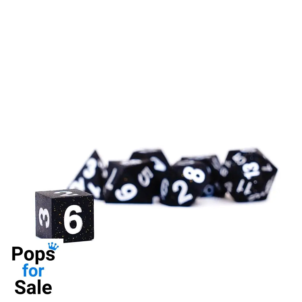 FanRoll Sharp Edge Silicone Dice Set Gold Scatter (7)