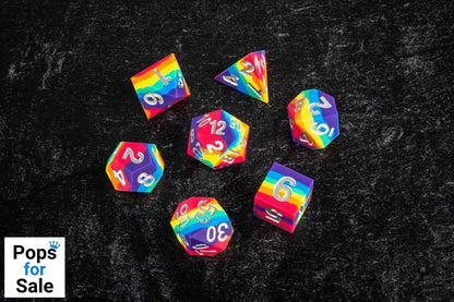 FanRoll Sharp Edge Silicone Dice Set Rainbow (7) Dice