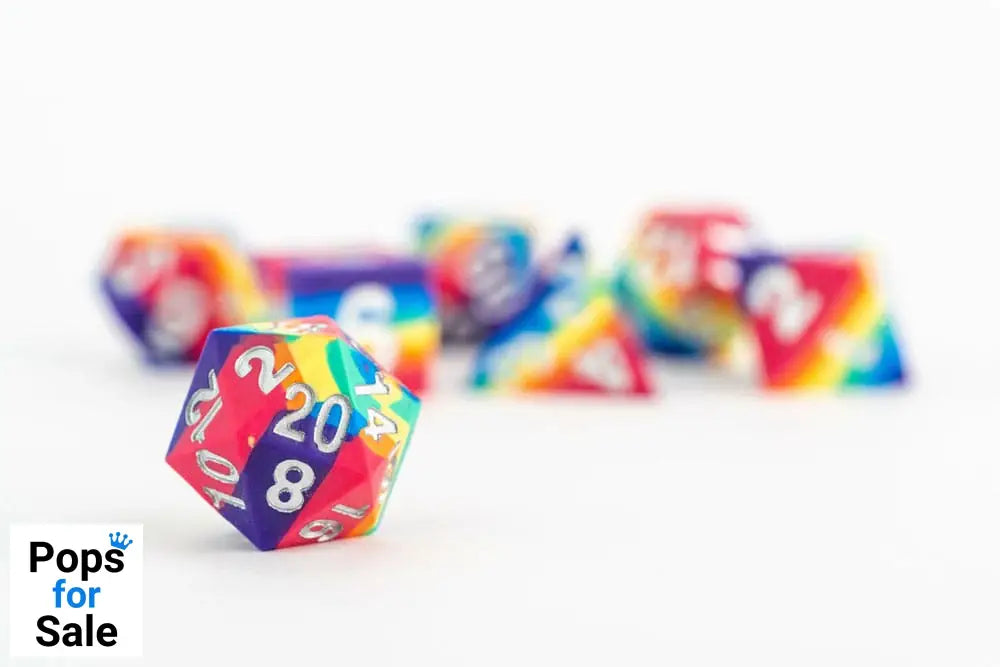 FanRoll Sharp Edge Silicone Dice Set Rainbow (7)