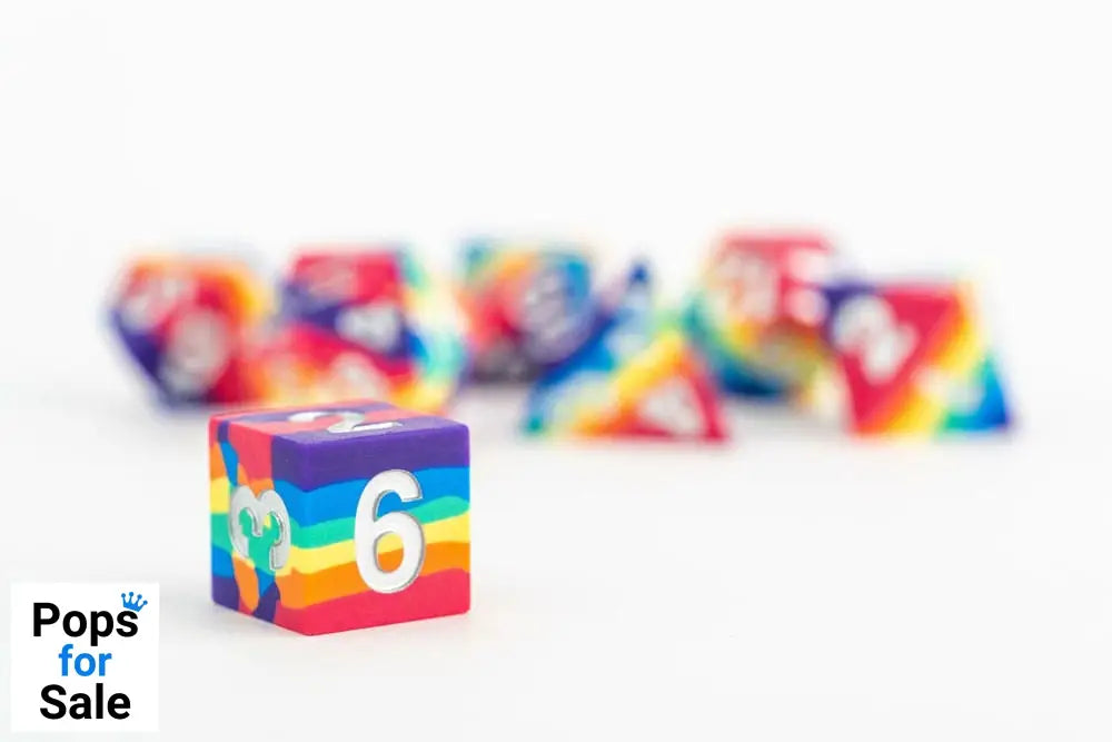 FanRoll Sharp Edge Silicone Dice Set Rainbow (7)