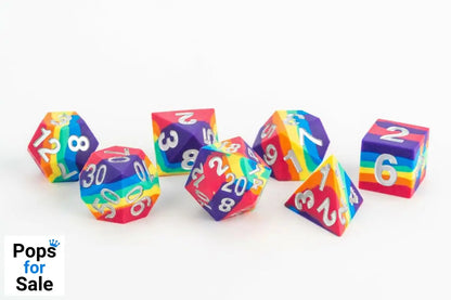 FanRoll Sharp Edge Silicone Dice Set Rainbow (7)