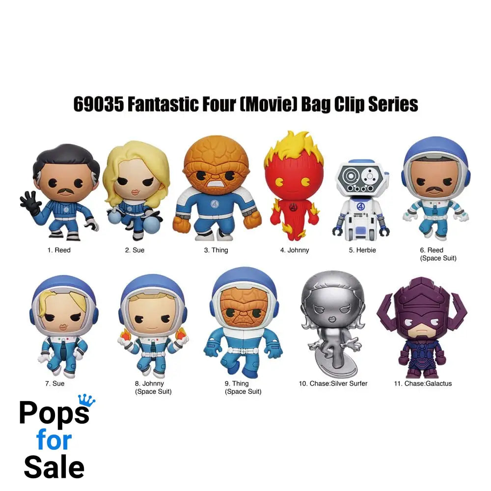 Fantastic Four 3D PVC Bag Clips Movie Display (24) Keyrings