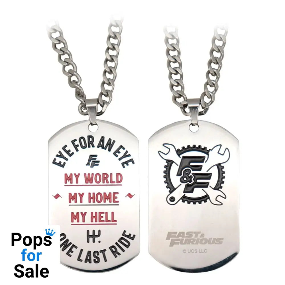 Fast & Furious Dog Tags with ball chain Pendants & necklaces