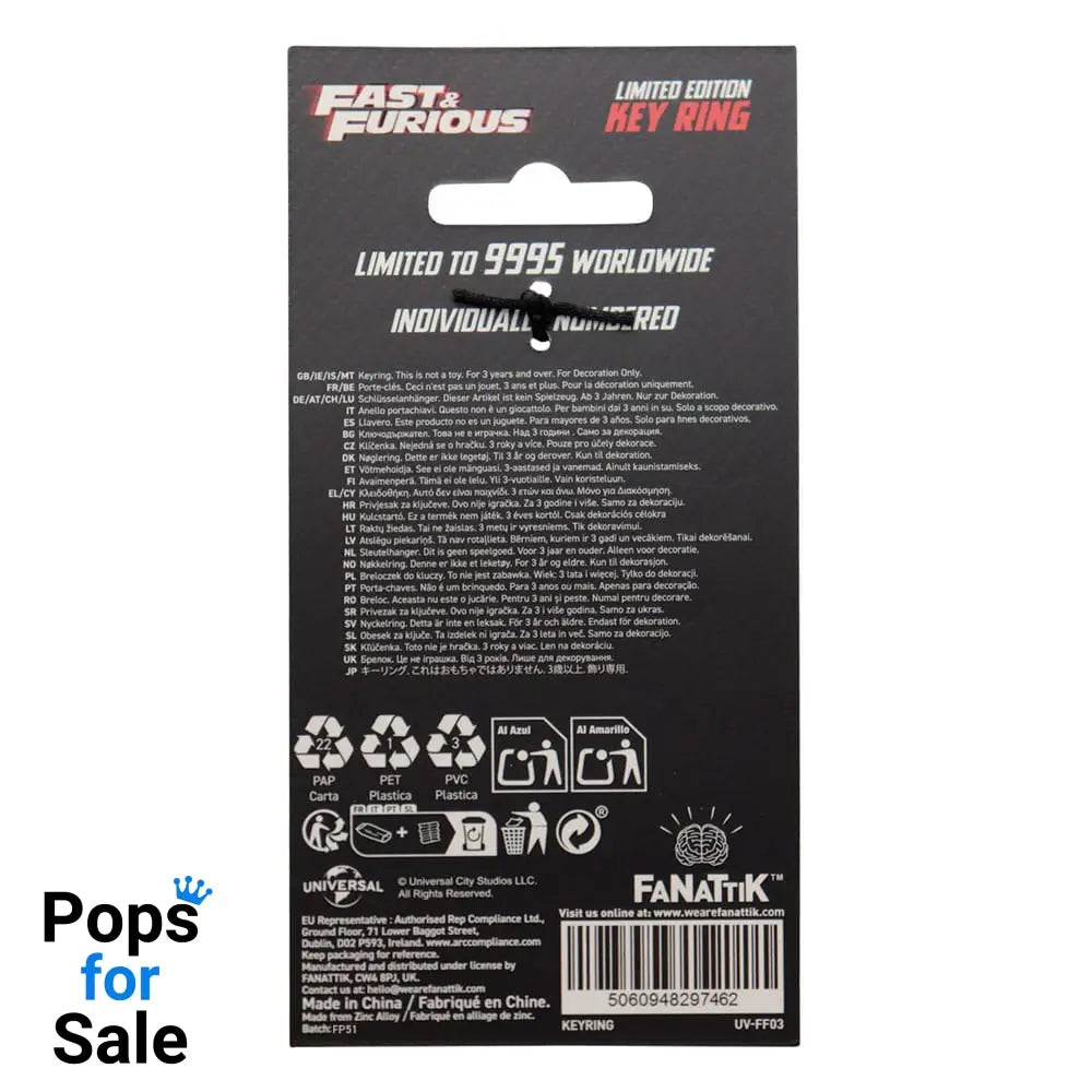 Fast & Furious Keychain You Ride You Fight Limited Edition Keyrings