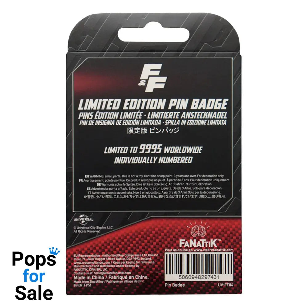 Fast & Furious Pin Badge Familia License Plate