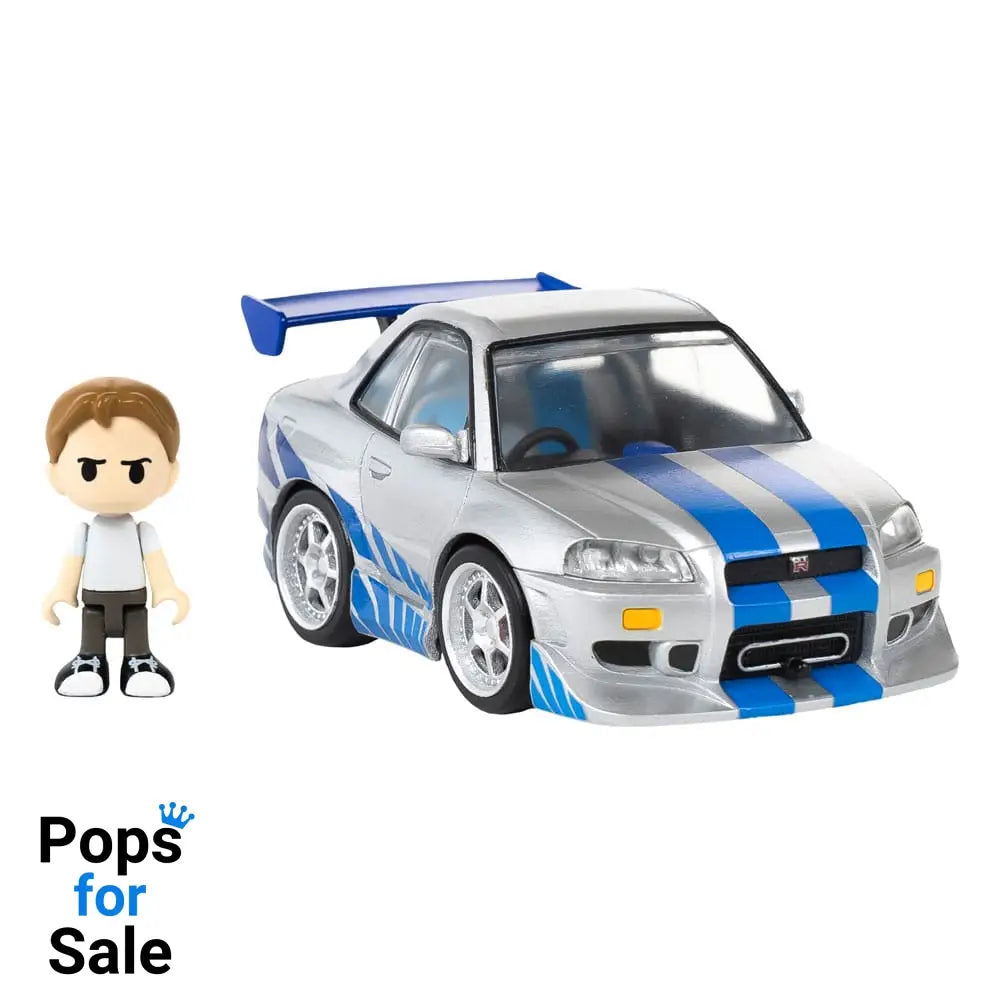 Fast & Furious Q-Village Vehicle with mini-figure Nissan Skyline GT-R (R34) 9 cm Action figures