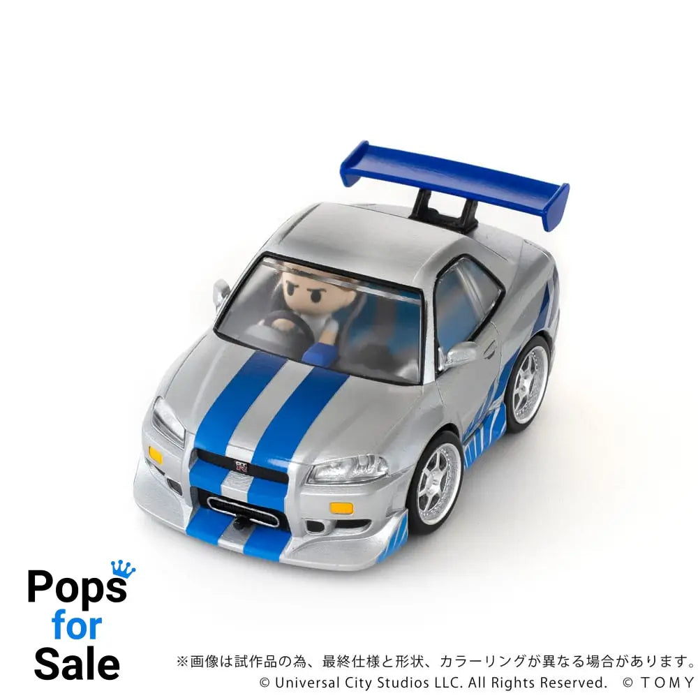 Fast & Furious Q-Village Vehicle with mini-figure Nissan Skyline GT-R (R34) 9 cm