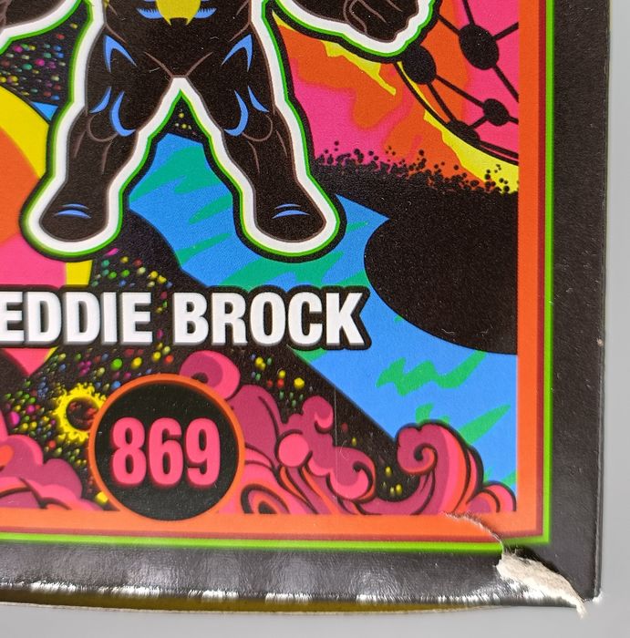 #869 Eddie Brock (Venom Blacklight) - Marvel Box Damaged Funko POP