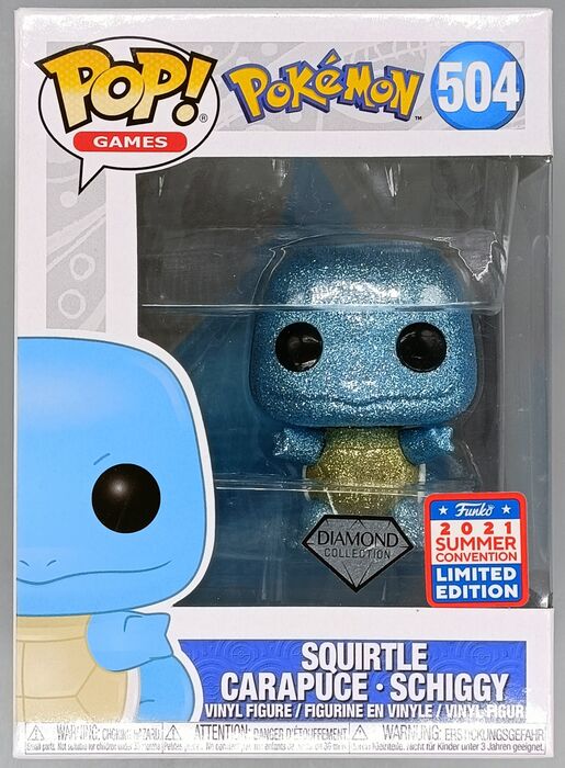 504 Squirtle - Diamond - Pokemon - 2021 Con - Box Damaged Funko POP