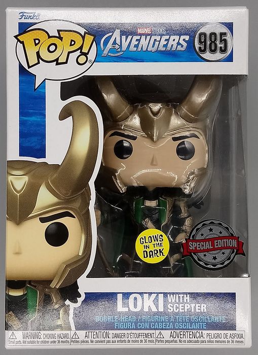 985 Loki (with Scepter) Glow - Marvel The Avengers Funko POP