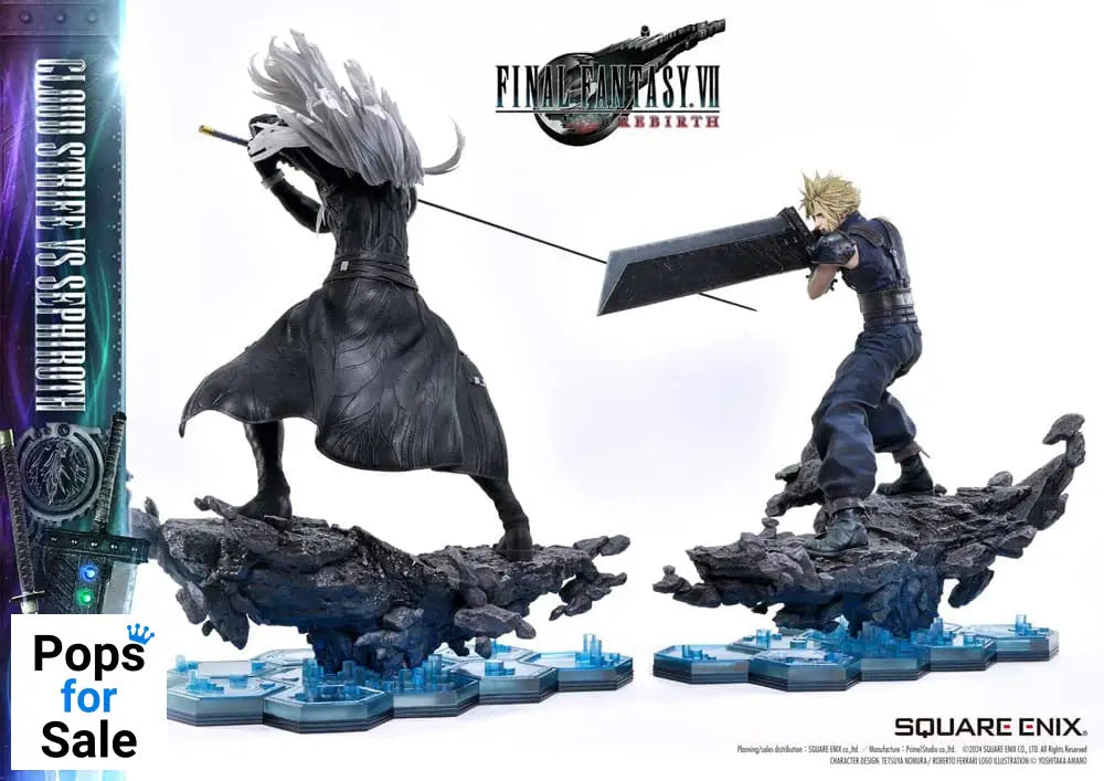 Final Fantasy VII Rebirth Statues 2-Pack 1/4 Cloud Strife vs Sephiroth 69 cm