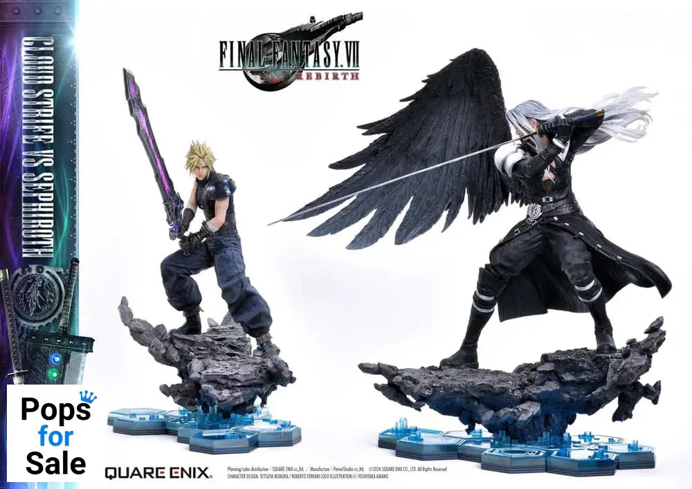 Final Fantasy VII Rebirth Statues 2-Pack 1/4 Cloud Strife vs Sephiroth 69 cm
