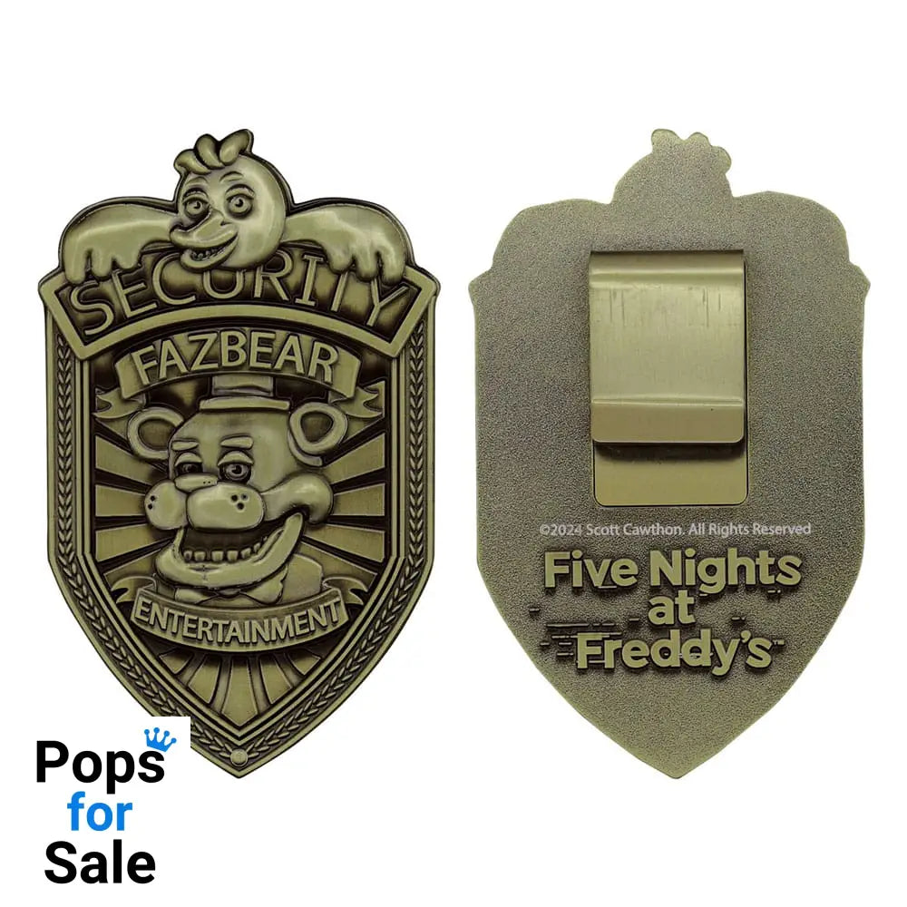 Five Nights at Freddy´s Replica Security Badge Antique Brass Edition Replicas 1/1