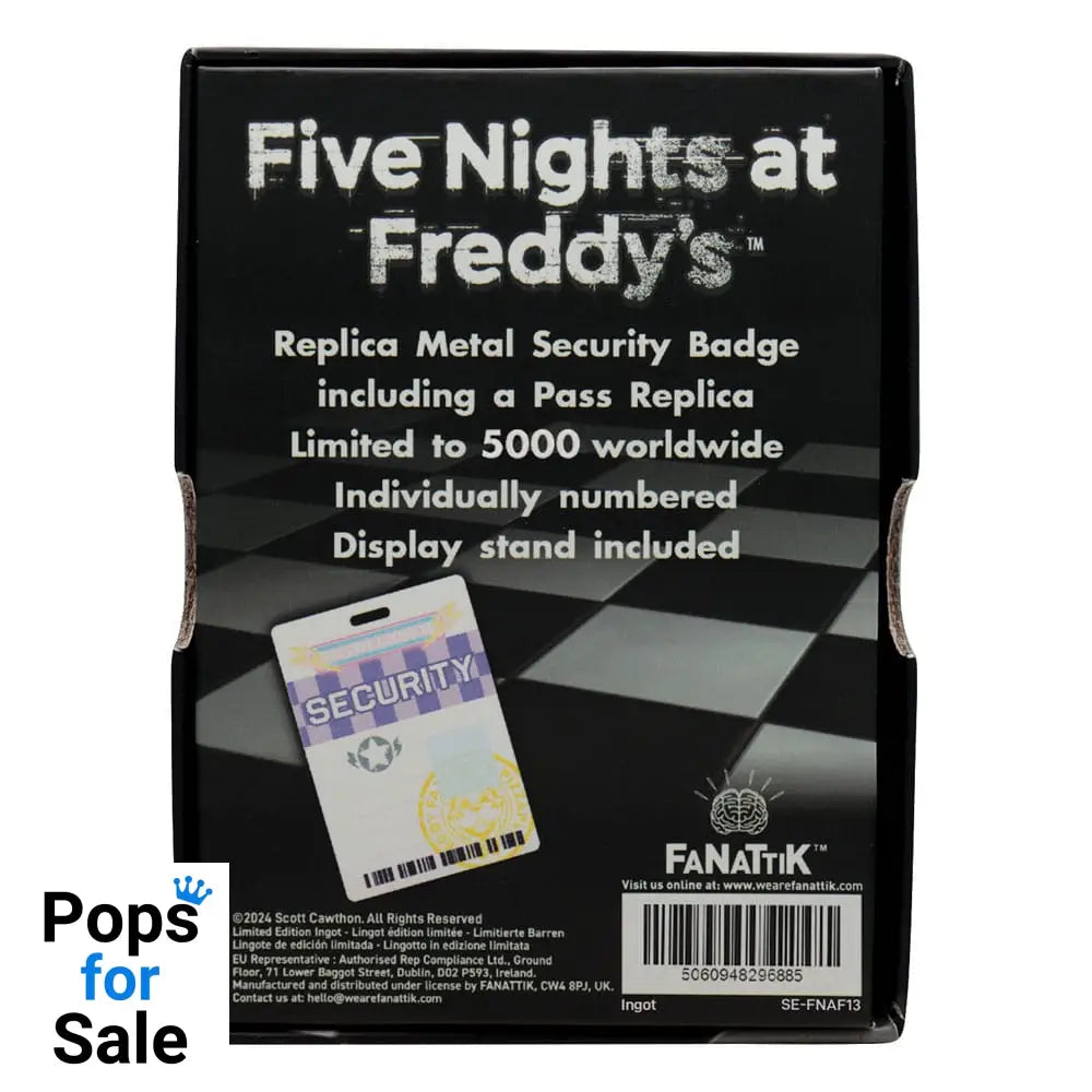 Five Nights at Freddy´s Replica Security Badge Antique Brass Edition