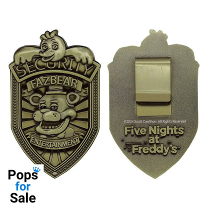Five Nights at Freddy´s Replica Security Badge Antique Brass Edition