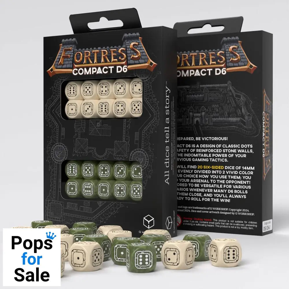 Fortress Compact D6 Dice Set Beige&Olive (20)