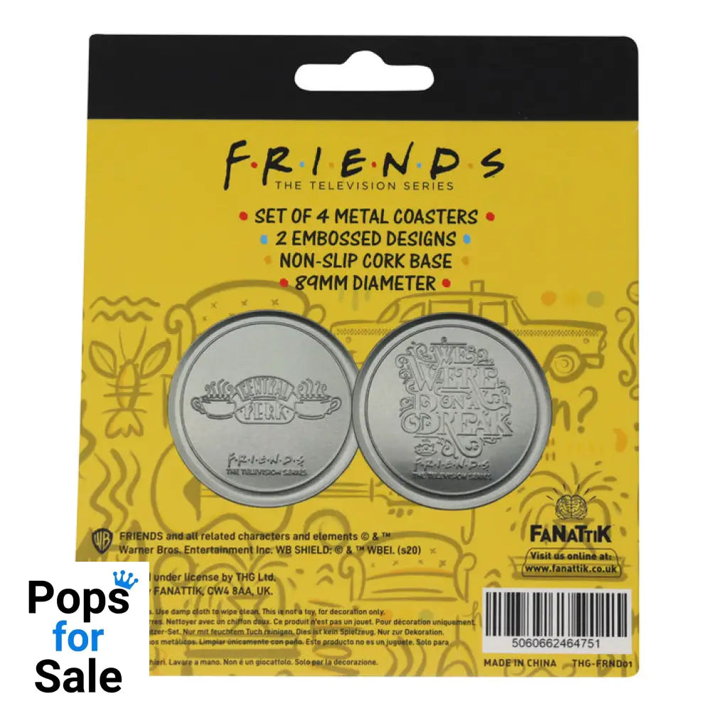Friends Set of 4 Embossed Metal Coasters Coasters
