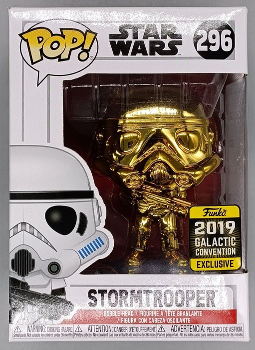 #296 Stormtrooper (Gold) Chrome - Star Wars - 2019 Con Box Damaged Funko POP