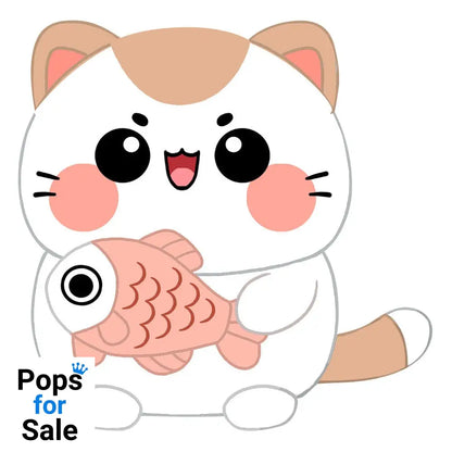 Funny Cat Plush Figure Cat with Fish 25 cm