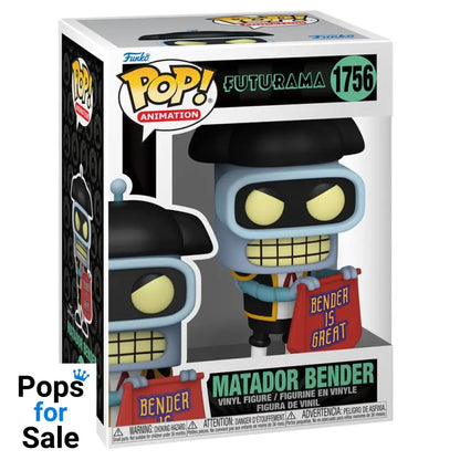 Futurama Pop! Animation Vinyl Figure Bender (Matador) 9 cm