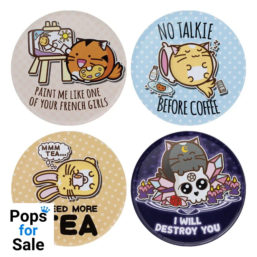 Fuzzballs Coaster 4-Pack Glasses & Coasters