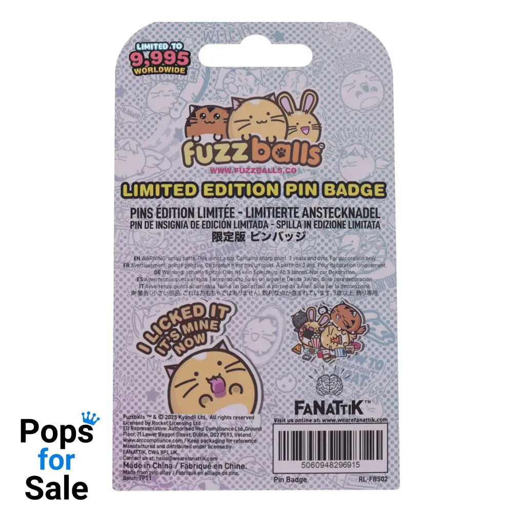 Fuzzballs Pin Badge Whisky Will Work 4 Treats Limited Edition