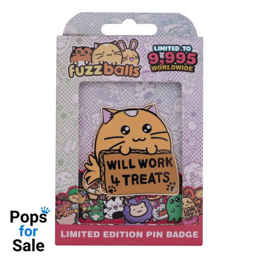 Fuzzballs Whisky Will Work 4 Treats Pin Badge